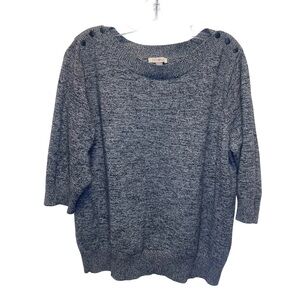 Roz & Ali Charcoal Gray Knit Sweater with Button Detail Women’s Size 1X